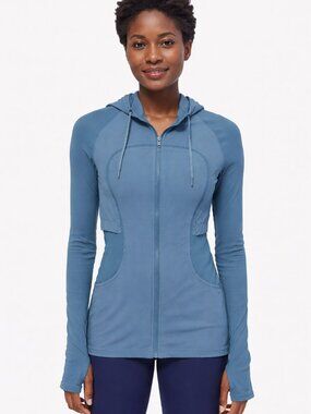 LULULEMON Dance Studio Rib Sleeve Jacket Reversible Slim Petrol Blue Women's 2